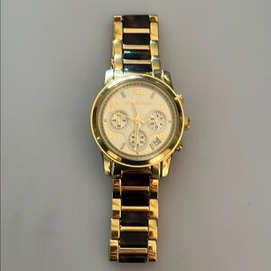 Michael Kors Gold and Black Chronograph Watch
